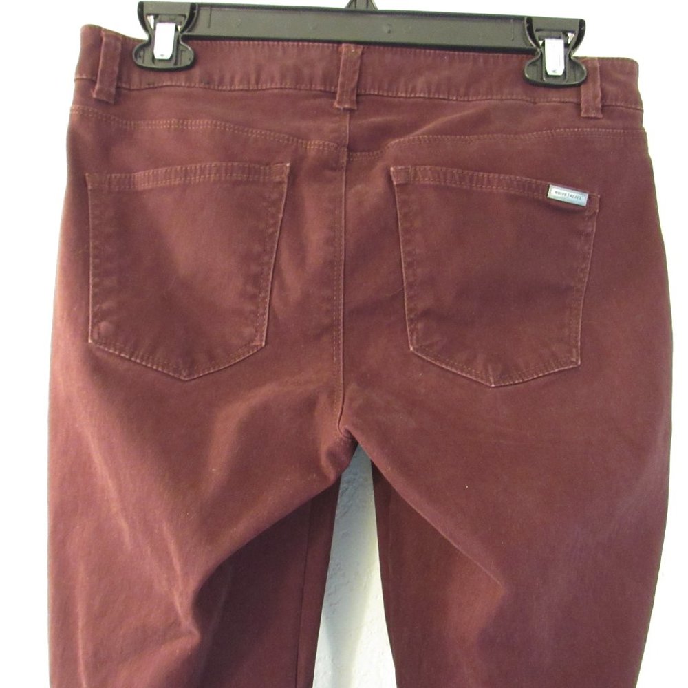 Wine Stretch Skinny Leg Jeans Zip Ankle Sz 4 R - Picture 7 of 13